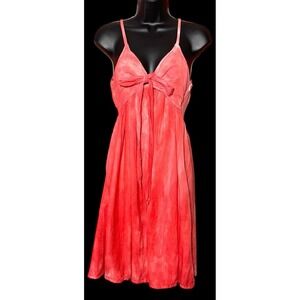 Attic Salt Pink Tie Dye Strappy Boho Hippie Sun Dress Women Size Medium